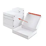 Carton d'expédition aller-retour blanc fermeture adhésive 44,5x37,9x13 cm - Boîte d'expédition blanche - Lot de 20