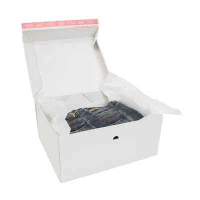 Carton d'expédition aller-retour blanc fermeture adhésive 44,5x37,9x19,5 cm - Boîte d'expédition blanche - Lot de 15 - Cartons d'expédition, Boîtes carton-5