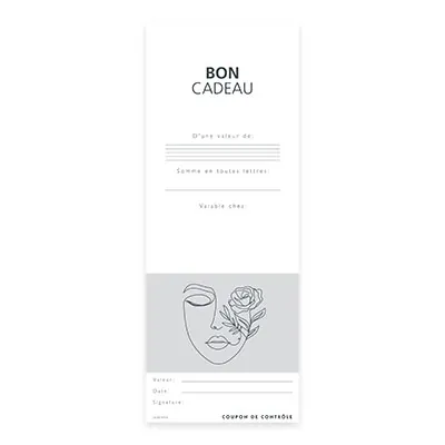 Bon cadeau visage line art & rose 12x12cm avec enveloppe – paquet de 12 - Bons cadeaux-2