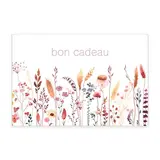 Bon cadeau fleurs champêtres 17x11,5cm avec enveloppe – Paquet de 25 - Etiquettes fête des mères, Bons cadeaux fête des mères