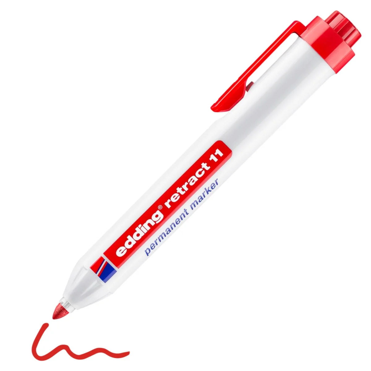 Marqueur Permanent Retractable Edding e-11 - Pointe ogive 1,5-3 mm - Rouge - Marqueurs, Feutres craies-6
