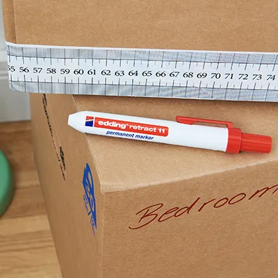 Marqueur permanent rouge rétractable Edding E-11 pointe ronde – Marquage 1,5 à 3 mm - Marqueurs-3
