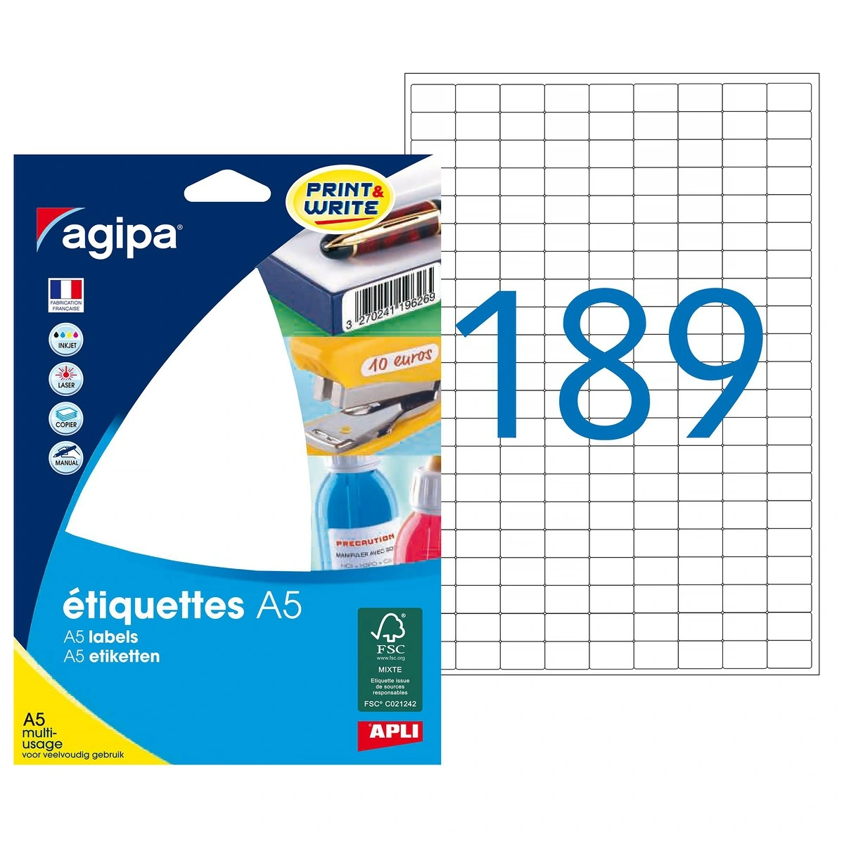 Étiquettes adhésives multi-usages permanentes - Étiquettes adhésives neutres-2
