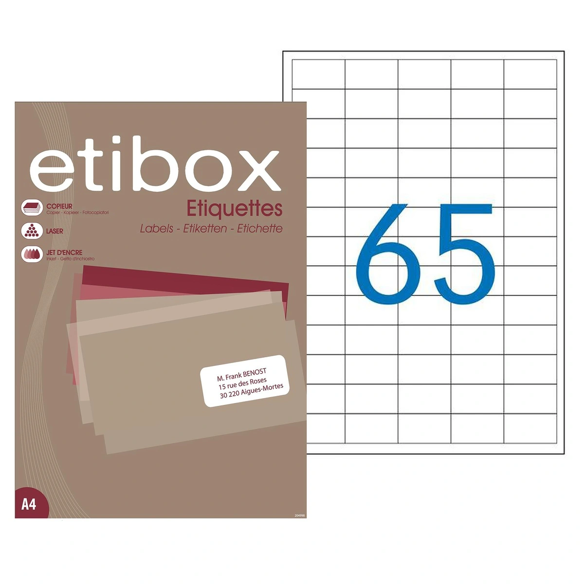 6500 Étiquettes adhésives blanches multi-usages 38,1 x 21,2 mm Etibox - Étiquettes adhésives neutres-2