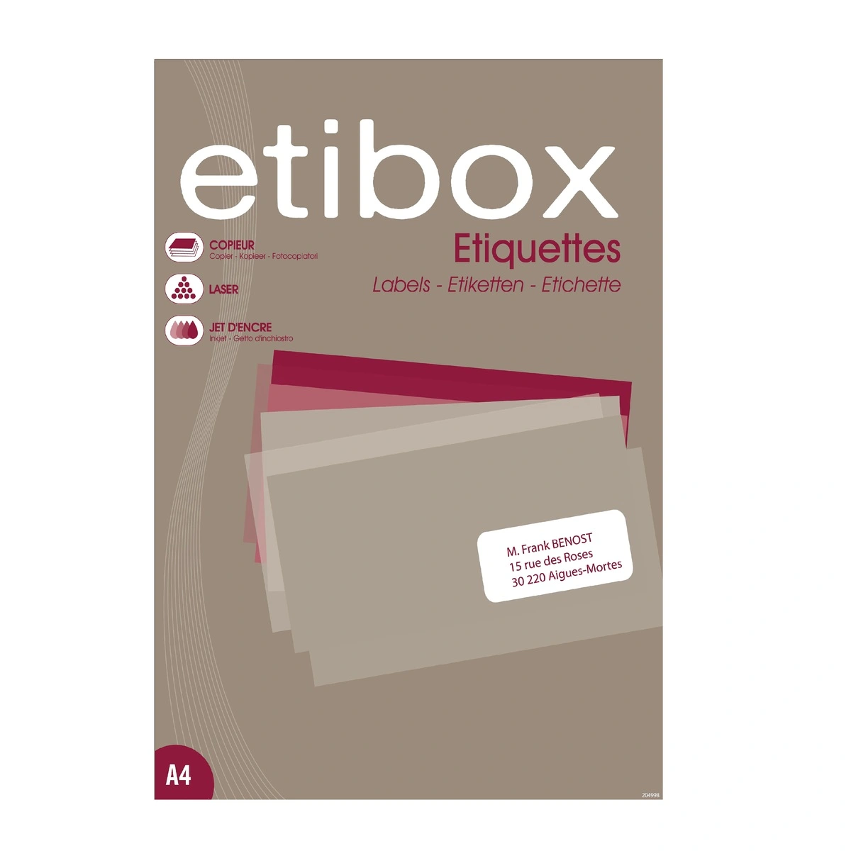 1200 Étiquettes adhésives blanches multi-usages 105 x 48 mm Etibox - Étiquettes adhésives neutres