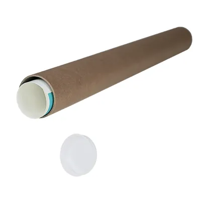 Tube carton L 48 cm x Ø 50/54 mm avec embouts plastiques – Paquet de 50 - Tubes carton emballage-2