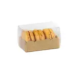 Boîte macarons Brune PET 8 x 5 x 5 cm – 2 à 3 macarons - Emballage macarons - Lot de 10 - Boîtes macarons