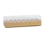 Boîte macarons Brune PET 19 x 5 x 5 cm – 8 à 9 macarons - Emballage macarons - Lot de 10 - Boîtes macarons