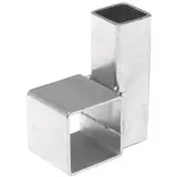 Connecteur d'angle pour barre penderie tube carré section 27 x 27 mm Acier galvanisé - Douilles