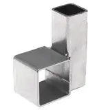 Connecteur d'angle pour barre penderie tube carré section 22 x 22 mm Acier galvanisé - Douilles