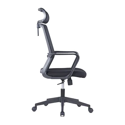 Chaise de bureau professionnelle VENISE noir – support lombaire et têtière réglables - mécanisme basculant centré - Sièges de bureaux-2