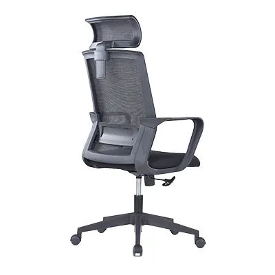 Chaise de bureau professionnelle VENISE noir – support lombaire et têtière réglables - mécanisme basculant centré - Sièges de bureaux-3