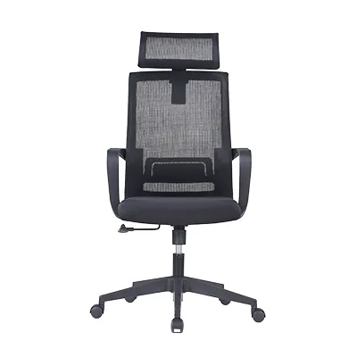 Chaise de bureau professionnelle VENISE noir – support lombaire et têtière réglables - mécanisme basculant centré - Sièges de bureaux-5