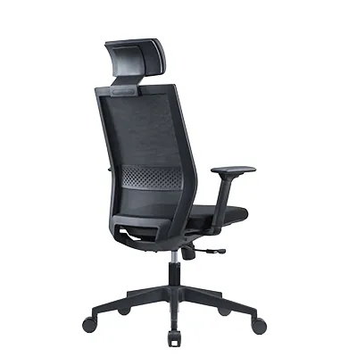 Fauteuil de bureau ergonomique noir NEW YORK - synchrone 3 positions – translation d’assise, appui-tête réglable, accoudoirs 3D - base métal chromé - Sièges de bureaux-3