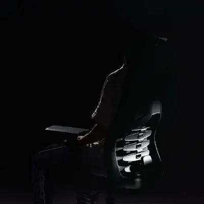 Fauteuil de bureau ergonomique noir BERLIN 3 positions - support lombaire réglable façon colonne vertébrale, têtière réglable, accoudoirs 3D, mousse haute densité - Sièges de bureaux-6