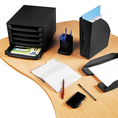 Module de classement 5 tiroirs Eco Black noir 38,7 × 28,4 × 21,8 cm - Corbeilles à courrier, Modules de classement-4