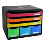 Module de classement 6 tiroirs A4+ Exacompta Store-Box Iderama Arlequin - Caisson de rangement - Modules de classement