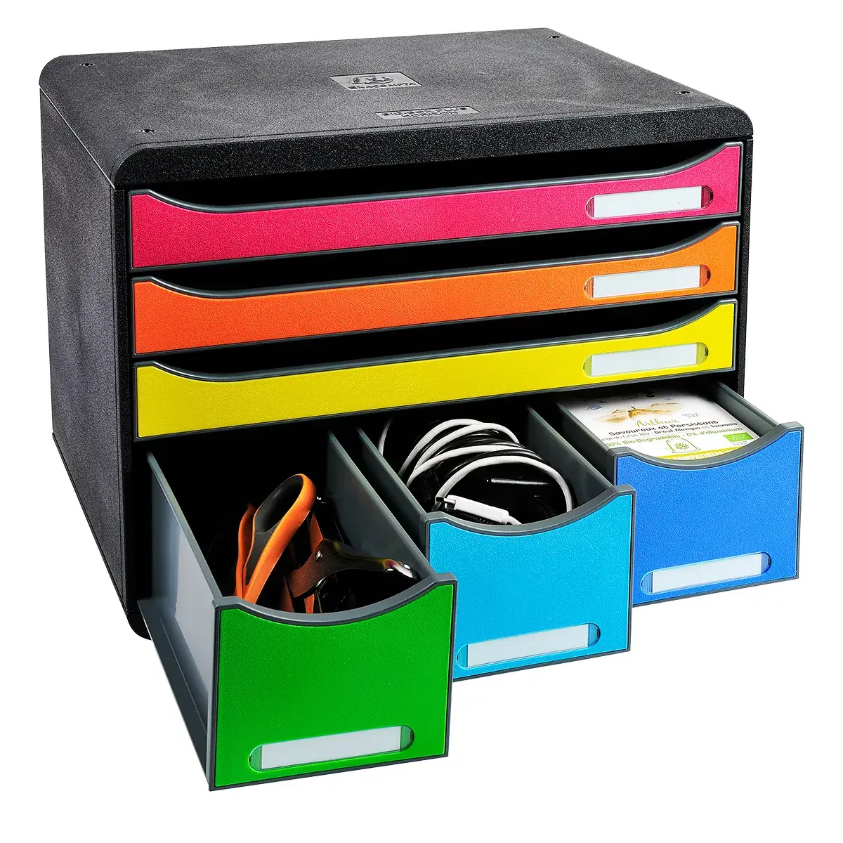 Module de classement 6 tiroirs A4+ Exacompta Store-Box Iderama Arlequin - Caisson de rangement - Modules de classement-3