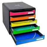 Bloc de classement Iderama noir/arlequin 34,7 × 27,8 × 27,1 cm - Corbeilles à courrier, Modules de classement