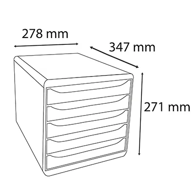 Bloc de classement Iderama noir/arlequin 34,7 × 27,8 × 27,1 cm - Corbeilles à courrier, Modules de classement-3