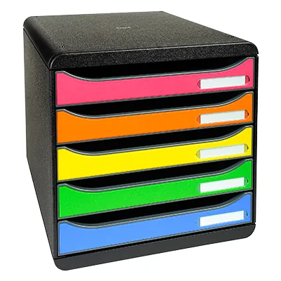 Bloc de classement Iderama noir/arlequin 34,7 × 27,8 × 27,1 cm - Corbeilles à courrier, Modules de classement-4
