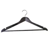 Cintre bois vintage foncé avec barre et encoches 44,5 cm - Cintre chemise - Cintre costume - Lot de 3 - Cintres bois