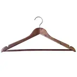 Cintre bois vintage clair avec barre et encoches 44,5 cm - Cintre chemise - Cintre costume - Lot de 3 - Cintres bois
