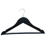 Cintre bois noir avec barre et encoches 32 cm - Cintre bébé - Cintre enfant - Lot de 6 - Cintres enfants