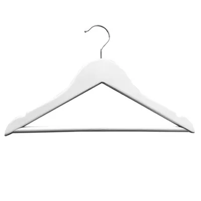 Cintre bois blanc avec barre et encoches 32 cm - Cintre bébé - Cintre enfant - Lot de 6 - Cintres bois