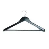 Cintre bois noir laqué épaules larges avec barre 45 cm - Cintre chemise - Cintre costume - Cintres bois