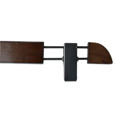 Cintre bois vintage foncé avec pinces réglables métal 36 cm - Cintre jupe - Cintre pantalon - Lot de 3 - Cintres bois-2