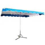 Parasol professionnel de marché - Parasol forain - Bleu clair / Blanc - 300 x 250 cm - armature alu, toile + housse