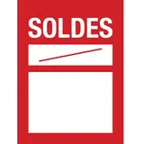 Etiquette à trou Soldes 48 x 65 mm rouge / blanc - Paquet de 500 - Etiquettes soldes