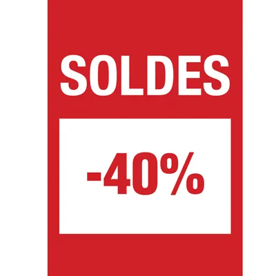 Affiche Soldes -40% 21 x 29,7 cm - Affiche promo - Paquet de 10 - Affiches Soldes, Panneau soldes