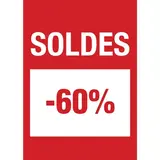 Affiche Soldes -60% 21 x 29,7 cm - Affiche promo - Paquet de 10 - Affiches Soldes, Panneau soldes