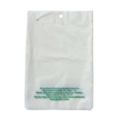 Sac liassé biosourcé et biodégradable transparent 17 x 22 cm 13 µ - Liasse de 500 sacs - Sacs plastique liassés