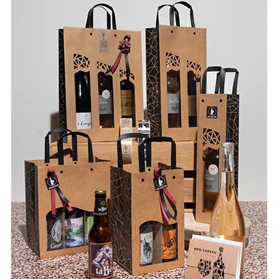 Sacs kraft 2 bouteilles - Sacs pour bouteilles de vin-5
