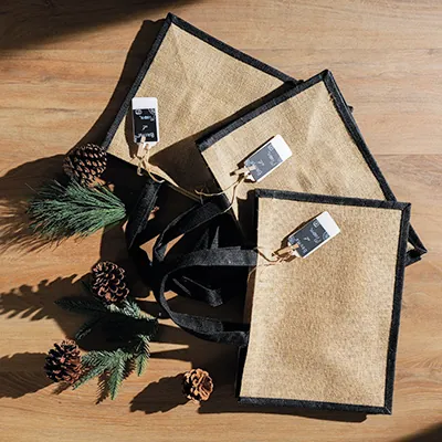Sacs cabas bicolores en jute - Sacs jute-2