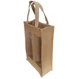 Sacs jute 2 bouteilles à fenêtres - Sacs pour bouteilles de vin