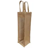 Sacs jute 1 bouteille à fenêtre - Sacs pour bouteilles de vin