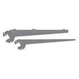 Consoles inclinables pour tablettes bois ou verre pas de 25 mm - Ligne Store gris métallisé pas de 25 mm