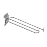 Broche double pour panneau rainuré avec tige porte-étiquette ø 5 mm x L 20 cm - Tige double - Métal - Chromé - Lot de 10 - Broches doubles pour panneaux rainurés