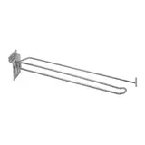 Broche double pour panneau rainuré avec tige porte-étiquette ø 5 mm x L 30 cm - Tige double - Métal - Chromé - Lot de 10