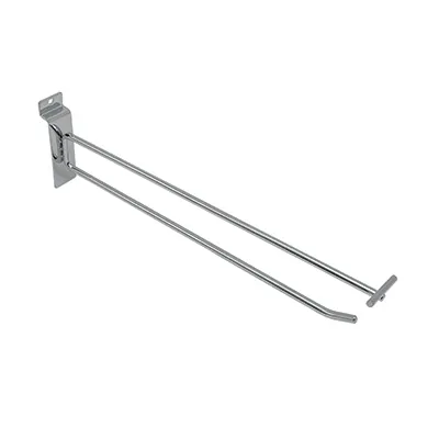 Broche simple pour panneau rainuré avec tige porte-étiquette ø 5,8 mm x L 30 cm - Tige simple - Métal - Chromé - Lot de 10 - Broches simples pour panneaux rainurés
