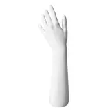 Main porte bijoux femme 36,5 cm plastique laqué - Main mannequin femme - Présentoir main - Blanc - Présentoirs mains bijoux