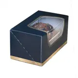 Boîte à bûche à fenêtre noir / or 20 x 11 x H 10 cm - Paquet de 25 - Boîtes à bûches