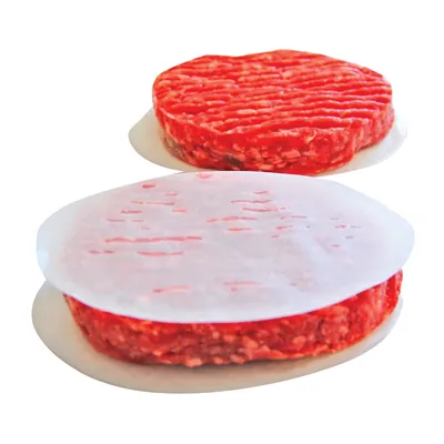 Papier paraffiné ovale pour steaks hâchés 8 x 11 cm blanc - Feuille de séparation steak ovale - Paquet de 2000 - Films, papiers ingraissables et sachets papier alimentaires-2