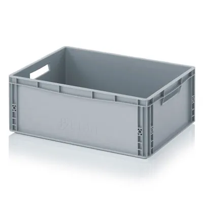 Bac gerbable - Bac Europe 35L 60 x 40 x 17 cm parois pleines poignées ouvertes polypropylène gris - Bacs plastique à parois et fond pleins