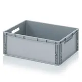 Bac gerbable - Bac Europe 45L 60 x 40 x 22 cm parois pleines poignées ouvertes polypropylène gris - Bacs plastique à parois et fond pleins