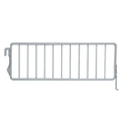 Séparateur grille pour tablette métallique 30 x 9,5 cm - Séparateur rayonnage - Diviseur grille - Gris - Ligne Store gris métallisé pas de 25 mm